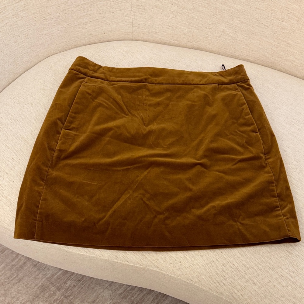 J. Crew Copper Velvet Mini Skirt